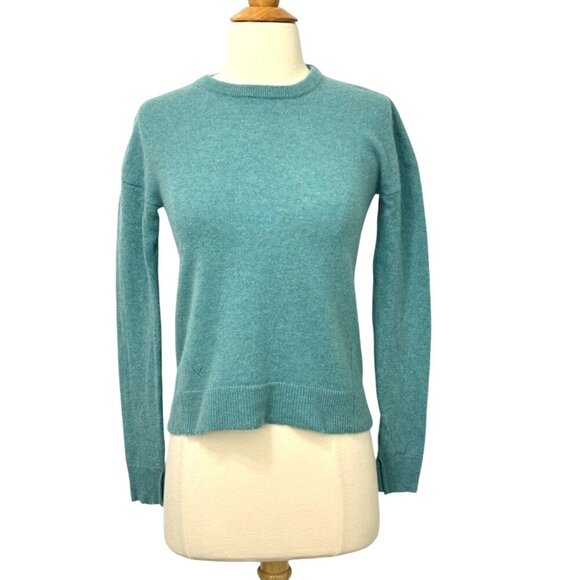 Zadig Voltaire Cici Star Patch Cashmere Sweater Green Blue Crewneck Soft Size XS - Picture 10 of 10